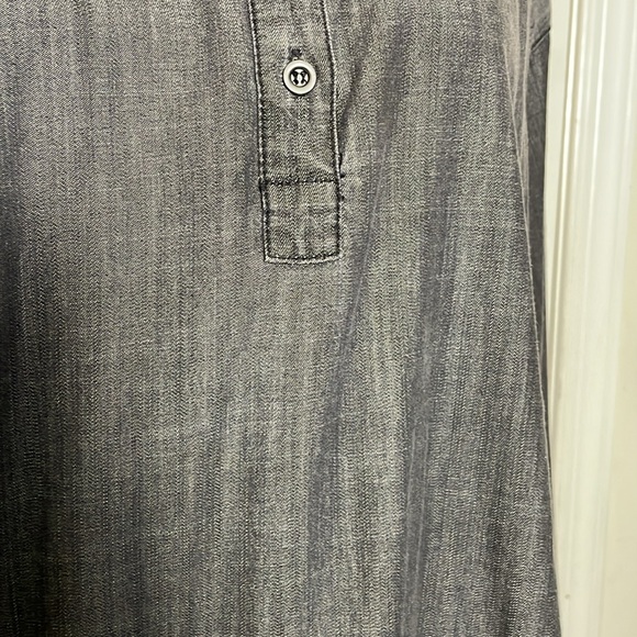 Eileen Fisher: Denim Chambray Pop-Over Shirt - Picture 3 of 11